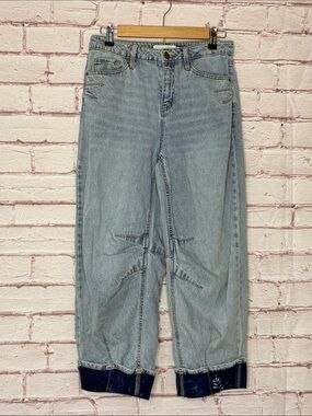 Custom Upcycled Dakota Blue Crop Barrel Jeans Like New Size 3/26